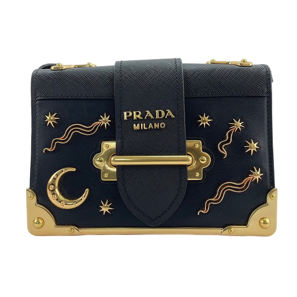 Prada Cahier Studded Shoulder Bag, Black - Picture 2 of 12
